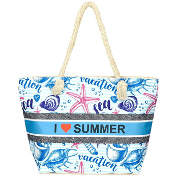 Duża Torba Plażowa Torebka Summer Na Lato Pojemna Tor729 : Kolory - Niebieski