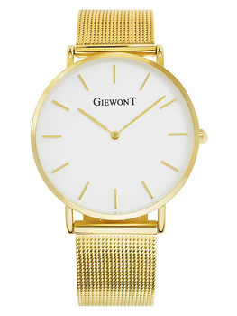 Zegarek Damski GIEWONT Harmony GW1970-1 Pure Effect Złota bransoleta biała tarcza