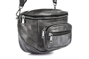 Szara Saszetka Nerka Przez Ramię Torba Na Pasku Pojemna B78