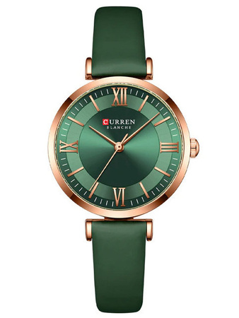 ZEGAREK DAMSKI CURREN 9079 Zielony pasek skórzany + BOX