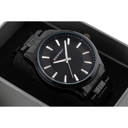 ZEGAREK MĘSKI NA CZARNEJ BRANSOLECIE NA PREZENT PERFECT M119-07 + BOX