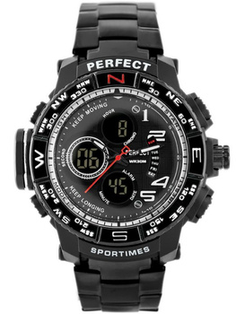 ZEGAREK MĘSKI PERFECT - A896 Czarna bransoleta + BOX
