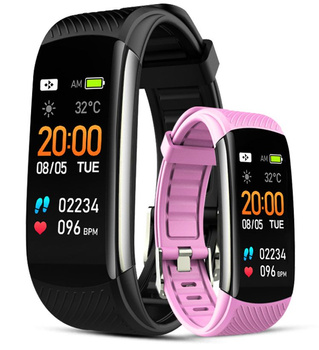 Smartband Giewont Fit&GO Duo GW200-4 - Black + Pasek Think Pink
