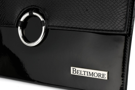 Czarna Oryginalna Damska Torebka Kopertówka Na Pasku Usztywniana W63 : Kolory - Czarny