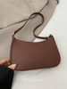 CIEMNO BRĄZOWA TOREBKA DAMSKA NA RAMIĘ SKÓRZANA EKO MAŁA ZAMEK DO PRACY D12