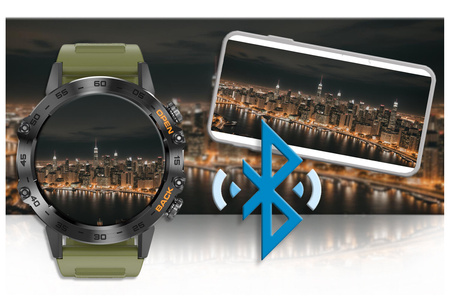 SMARTWATCH MĘSKI ZIELONY PASEK WYKONYWANIE POŁĄCZEŃ CIŚNIENIOMIERZ GRAVITY GT9-12 