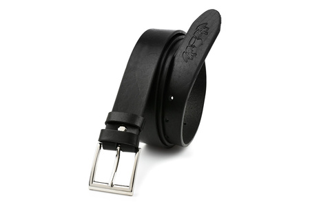 Beltimore Skórzany Licowy Pasek Męski Czarny 3,5 Cm E10 : Kolory - Czarny, Rozmiar Pasków - R.85-100 Cm