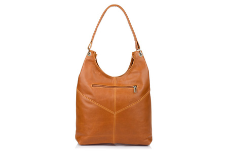 Torebka Skórzana Damska Duża Worek Pojemny Kamel Beltimore 970 : Kolory - Brązowy, Beżowy