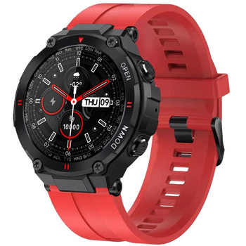 Smartwatch damski męski Gravity GT7-5 Czerwony pasek SPORT ROZMOWY POGODA