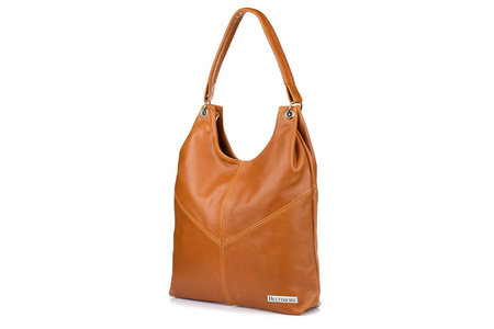 Torebka Skórzana Damska Duża Worek Pojemny Kamel Beltimore 970 : Kolory - Brązowy, Beżowy