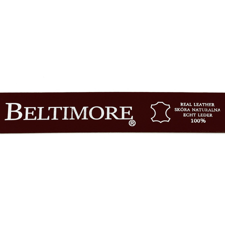 Beltimore Skórzany Pasek Męski Brązowy Szeroki E03 : Kolory - Brązowy, Beżowy, Rozmiar Pasków - R.120-135 Cm