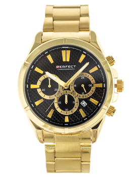 ZEGAREK MĘSKI ZŁOTA BRANSOLETA PERFECT M501CH-06 - CHRONOGRAF + BOX