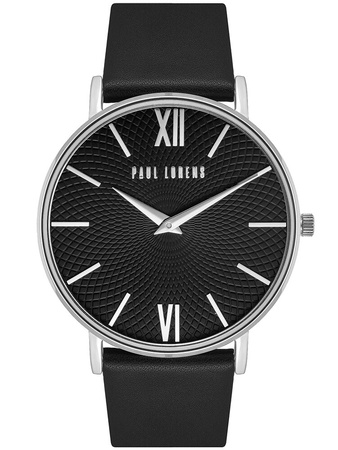 ZEGAREK DAMSKI PAUL LORENS - PL11989A7-1A1 Czarny pasek skórzany + BOX
