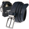 Pasek Męski Skórzany Pudełko Granatowy Metal Klamra Beltimore A60 : Kolory - Granatowy, Rozmiar Pasków - R.115-130 Cm