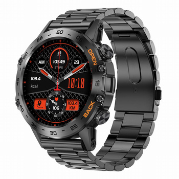 SMARTWATCH MĘSKI GRAVITY GT9-2 - WYKONYWANIE POŁĄCZEŃ, CIŚNIENIOMIERZ SPORT Czarna bransoleta