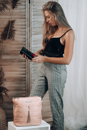 Zielona Damska Torebka Pikowana Solidna Oryginalna Frędzel W91 : Kolory - Zielony