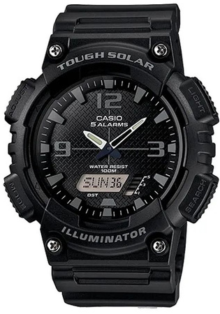 Zegarek Męski CASIO SOLAR AQ-S810W-1A2VDF Czarny pasek