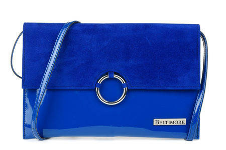 Niebieska Oryginalna Damska Torebka Kopertówka Na Pasku Usztywniana W63 : Kolory - Niebieski