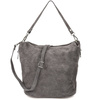 Skórzana Listonoszka Damska Zamszowa Na Ramię Włoska Torebka Vera Pelle Szara W17 : Kolory - Szary, Srebrny