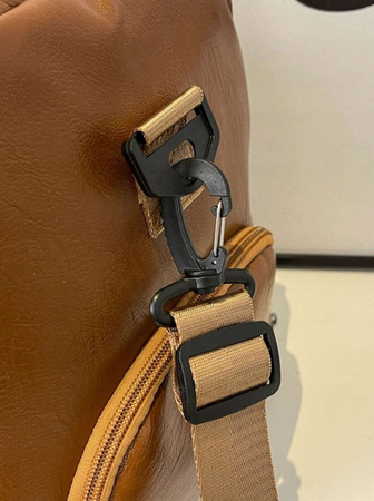 Torba podróżna brązowa skórzana Turystyczna sportowa Na buty Pojemna W02