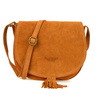 Camel Torebka Podkówka Listonoszka Damska Skóra Włoska Miękka B66 : Kolory - Brązowy, Beżowy