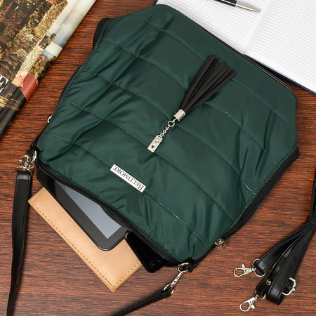 Zielona Damska Torebka Pikowana Solidna Oryginalna Frędzel W91 : Kolory - Zielony