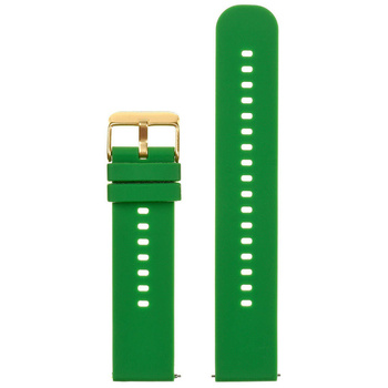 Pasek gumowy do zegarka U27 - zielony/złoty - 22mm
