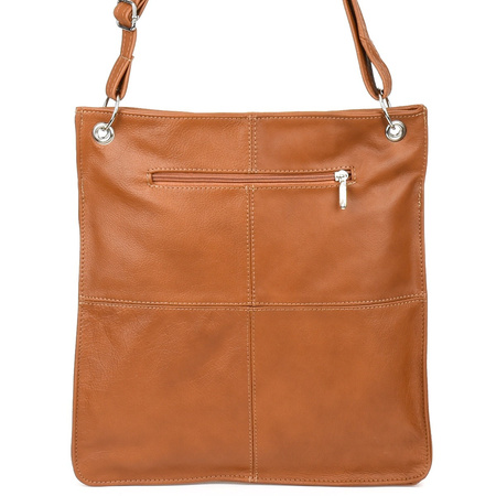 Damska Skórzana Na Ramię Torebka Beltimore Skóra Camel 972 : Kolory - Brązowy, Beżowy