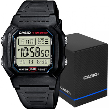 Zegarek Męski CASIO W-800H-1AVES Cyfrowy czarny pasek + BOX