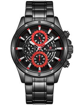 ZEGAREK MĘSKI NAVIFORCE - NF9149 (zn090b) black / red + BOX