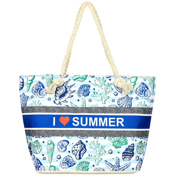Duża Torba Plażowa Torebka Summer Na Lato Pojemna Tor727 : Kolory - Niebieski