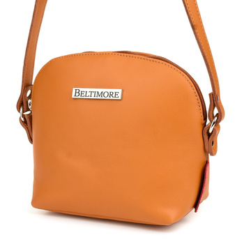 Camelowa Mała Damska Torebka Skórzana Pasek Beltimore N22 : Kolory - Brązowy, Beżowy