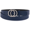 Skórzany Pasek Damski Do Spodni Sukienki Koła Klasyczny Granatowy Beltimore B04 : Kolory - Granatowy, Rozmiar Pasków - R.90-105 Cm