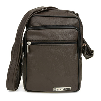 Beltimore Brązowa Męska Mała Skórzana Torba Listonoszka G62