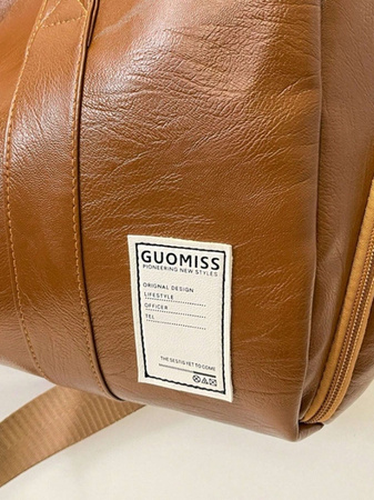 Torba podróżna brązowa skórzana Turystyczna sportowa Na buty Pojemna W02