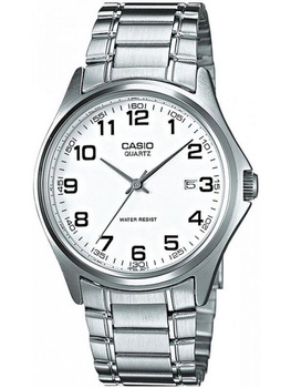 ZEGAREK MĘSKI CASIO MTP-1183A 7B Srebrna bransoleta Biała tarcza + BOX