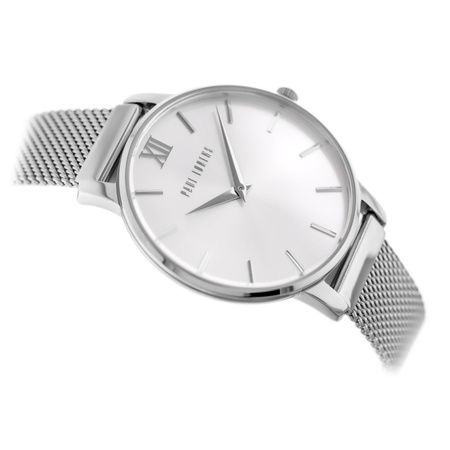 ZEGAREK DAMSKI Srebrna bransoleta siatka PAUL LORENS - PL12177B-3C1 + BOX