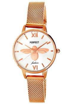 Zegarek Damski PERFECT S639-2 Na bransolecie Różowe złoto Modny Kobiecy