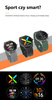SMARTWATCH MĘSKI CZARNY PASEK SPORTOWY PULS KROKI G. ROSSI SW018-1 WŁASNE TARCZE