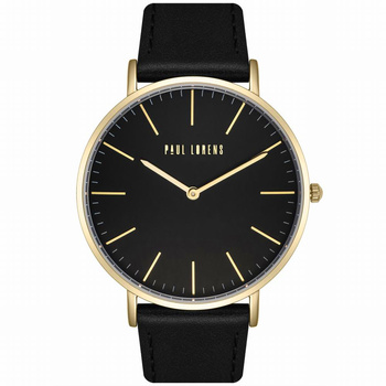 Zegarek Damski Paul Lorens PL11014A7-1A2 Czarny pasek skórzany Złota koperta + BOX
