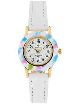ZEGAREK DZIECIĘCY PERFECT LP165-06 KOMUNIJNY - biały/kolorowy + BOX
