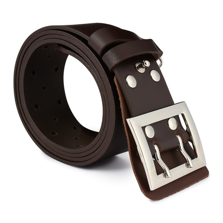 Pasek Męski Oficerski Wojskowy Solidny Beltimore W42 Brązowy : Kolory - Brązowy, Beżowy, Rozmiar Pasków - R.90-105 Cm