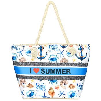 Duża Torba Plażowa Torebka Summer Na Lato Pojemna Tor730 : Kolory - Niebieski