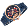 ZEGAREK MĘSKI GRANATOWA BRANSOLETA CHRONOGRAF PERFECT M504CH-06 + BOX
