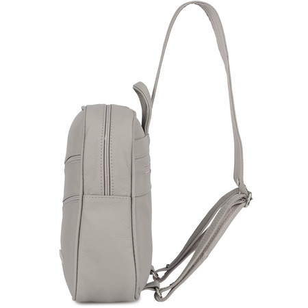 Plecak damski skórzany Jasno Szary Mały do pracy Beltimore 022