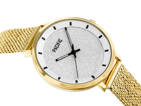 Komplet prezentowy damski Zegarek damski złoty PACIFIC X6171+ bransoletka