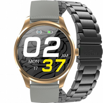 SMARTWATCH MĘSKI G. Rossi SW012-5 Szary pasek + dodatkowa czarna BRANSOLETA
