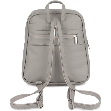 Plecak damski skórzany Jasno Szary Mały do pracy Beltimore 022