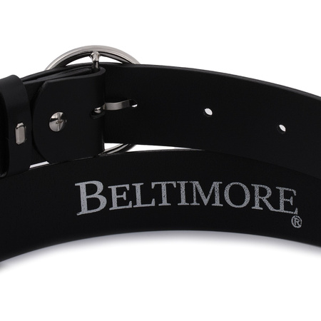 Skórzany Pasek Damski Do Spodni Sukienki Czarna Skóra Nat. 3,5 Cm Beltimore B81 : Rozmiar Pasków - R.100-115 Cm