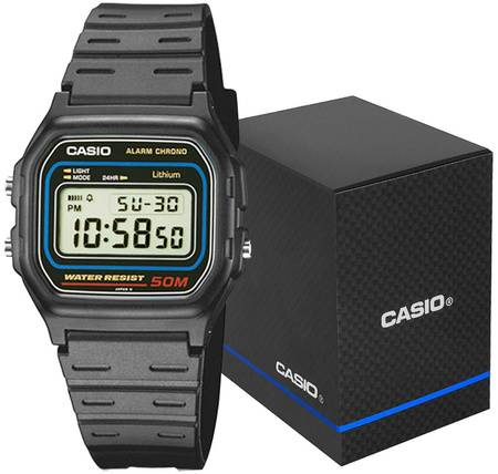 Zegarek Męski CASIO W-59-1VQES czarny pasek Cyfrowy